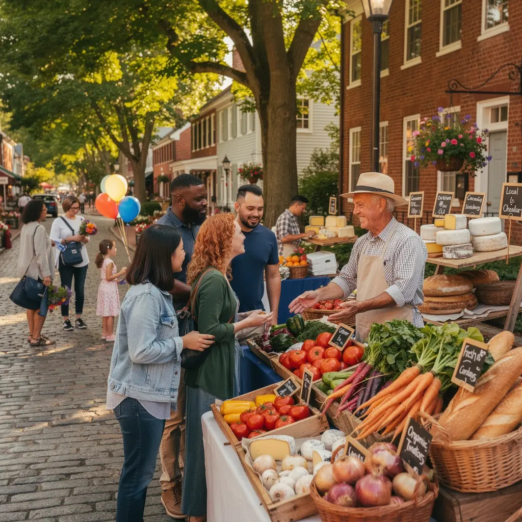 Группа туристов, наслаждающихся дегустацией уличной еды.