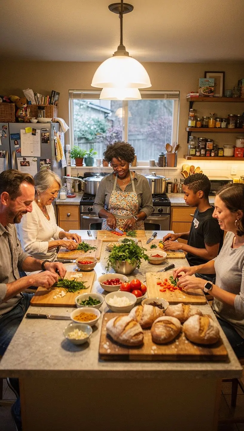 Яркий рынок с местными продуктами и фруктами.